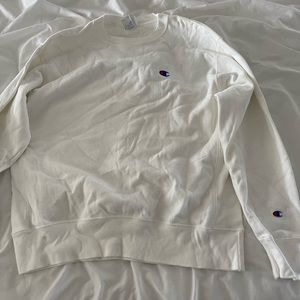 white university letter champion crewneck sweater